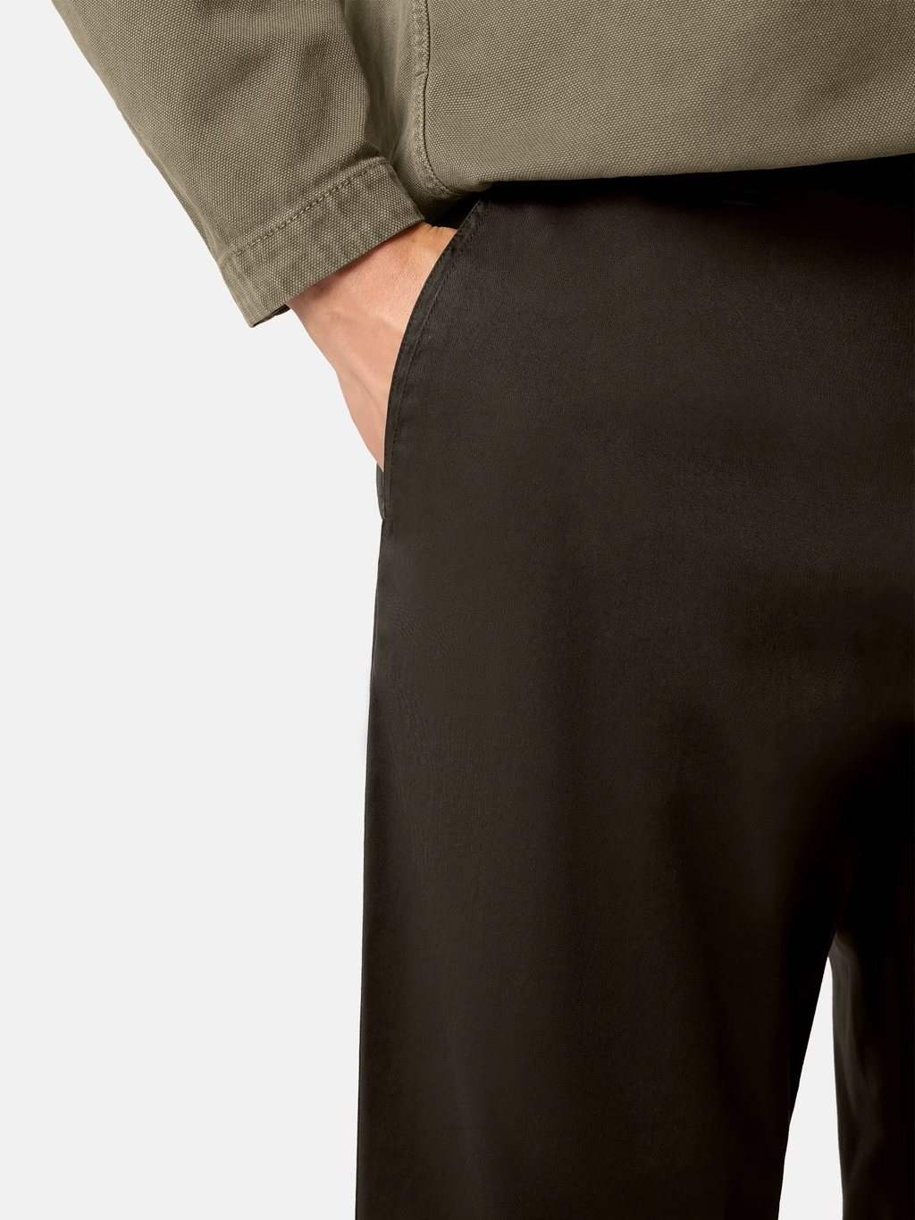 ORGANIC COTTON SATIN TROUSERS COAL GREY