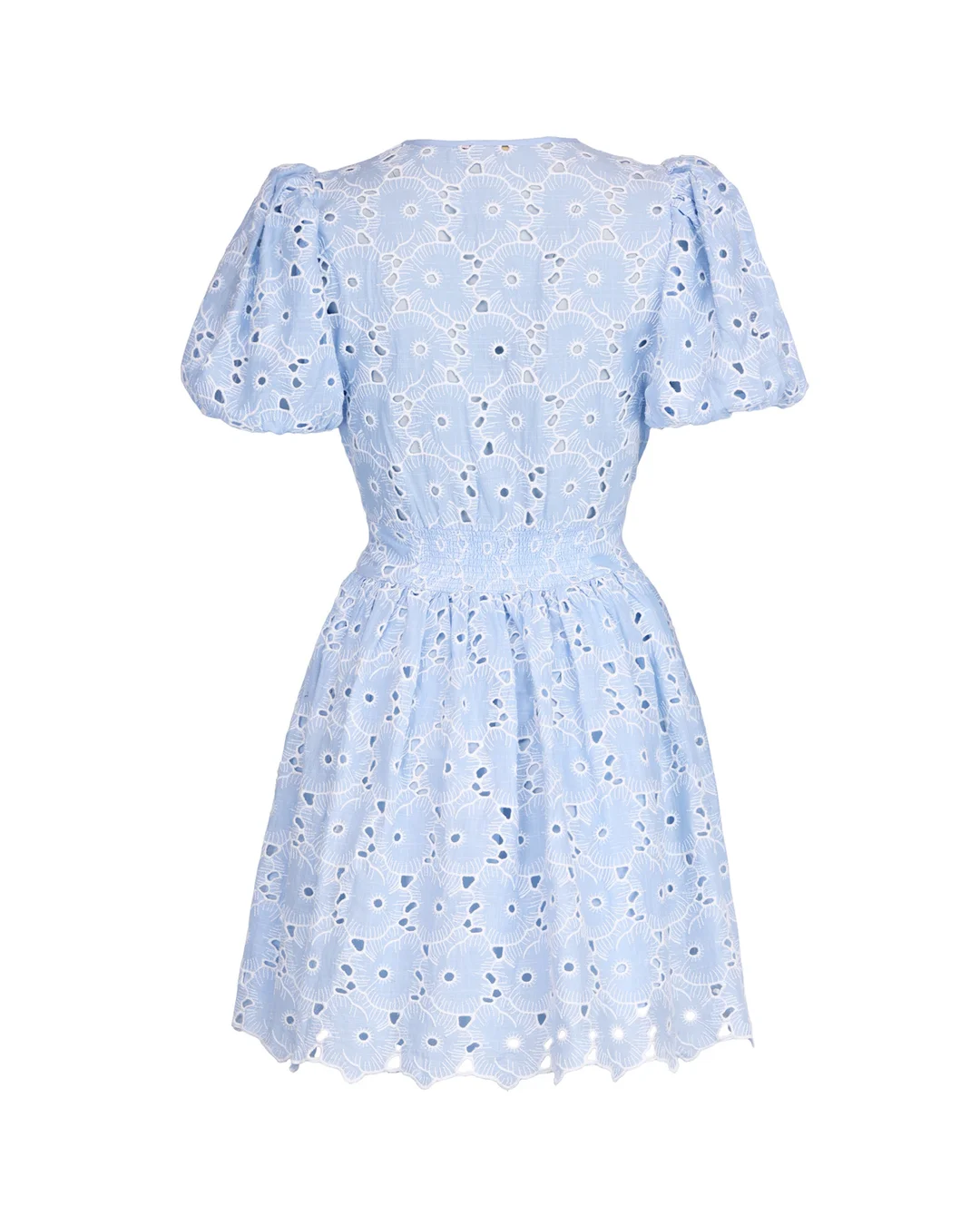 Broderie Anglaise Puffed Dress Light Blue