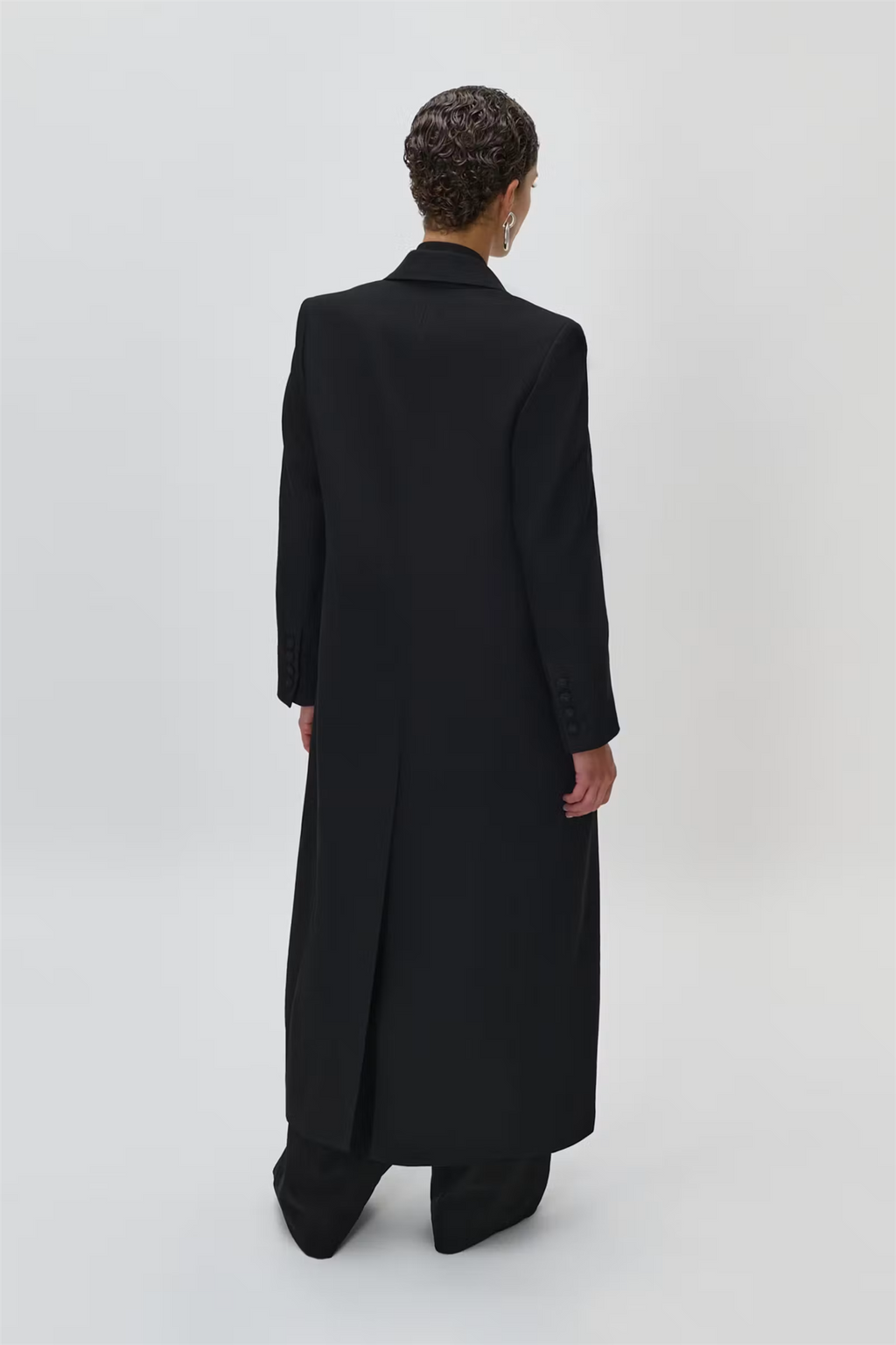 Jil Ann Polyester Blend Coat Black