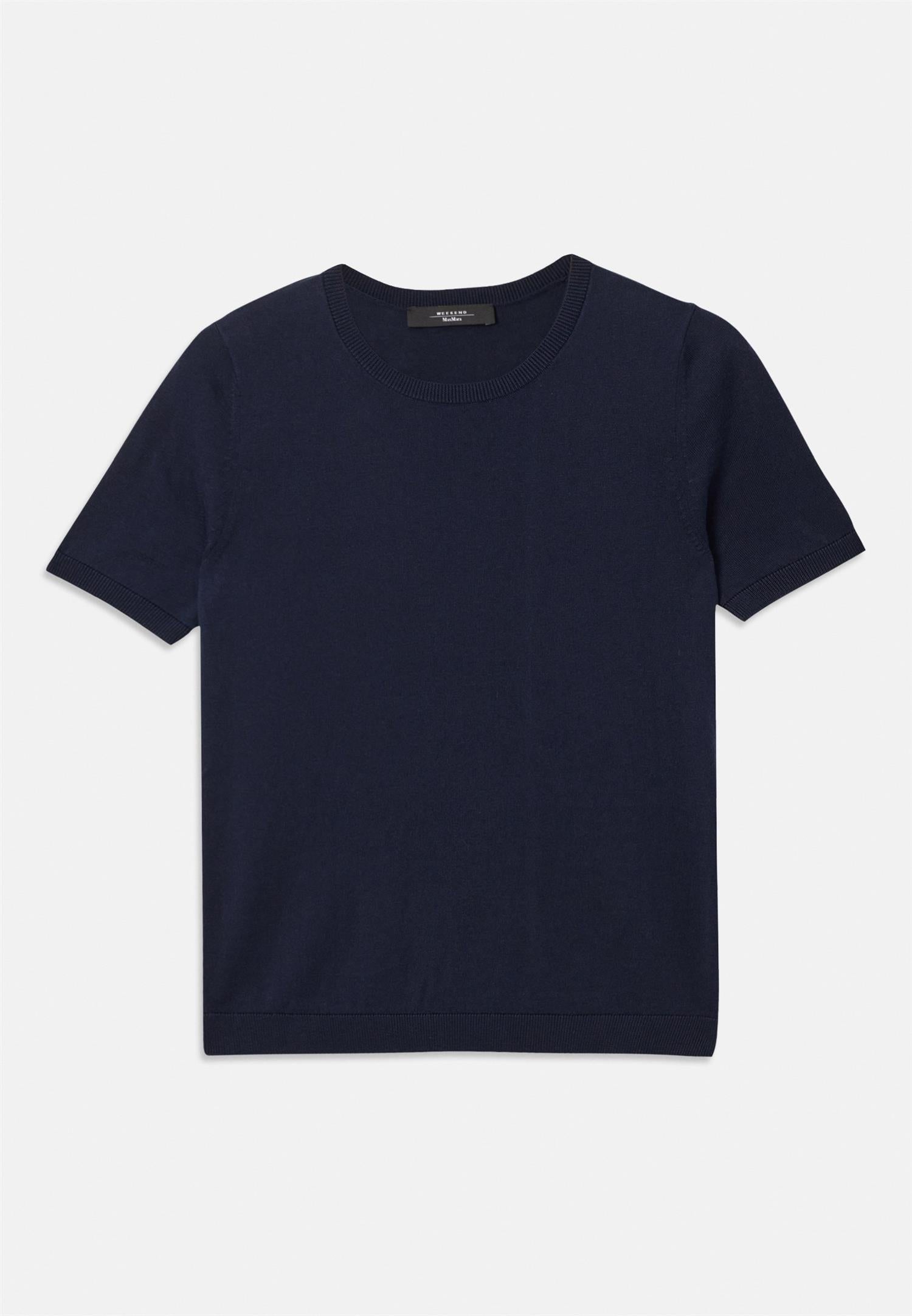 Agro cotton/silk knitted t-shirt Navy