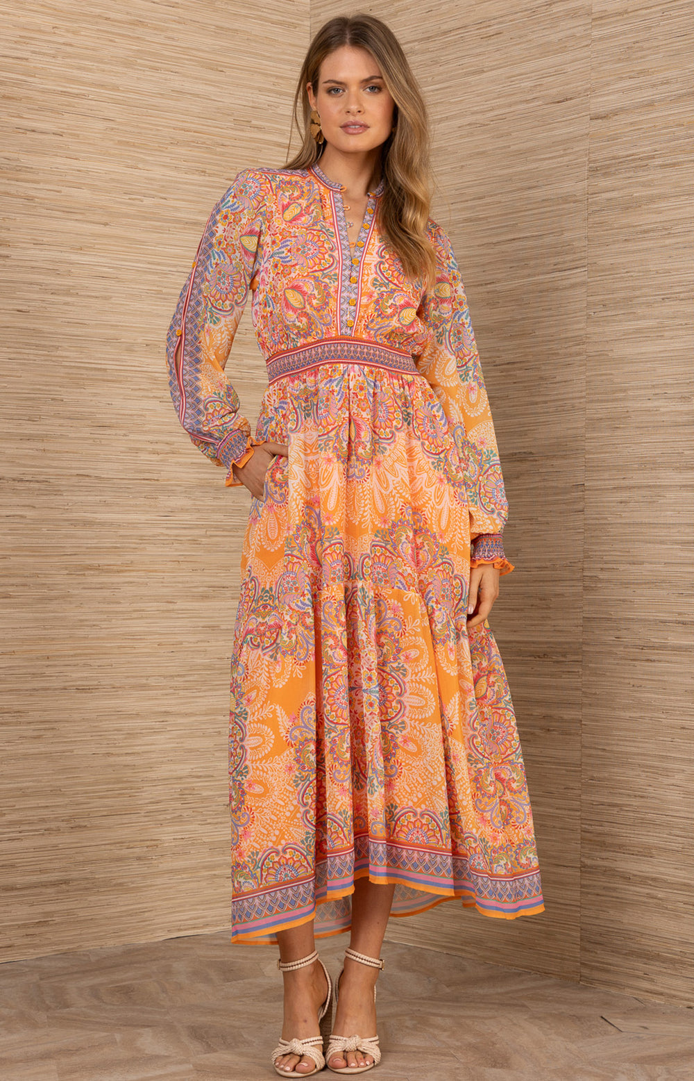 ELEANORA Chiffon Maxi Dress ORANGE