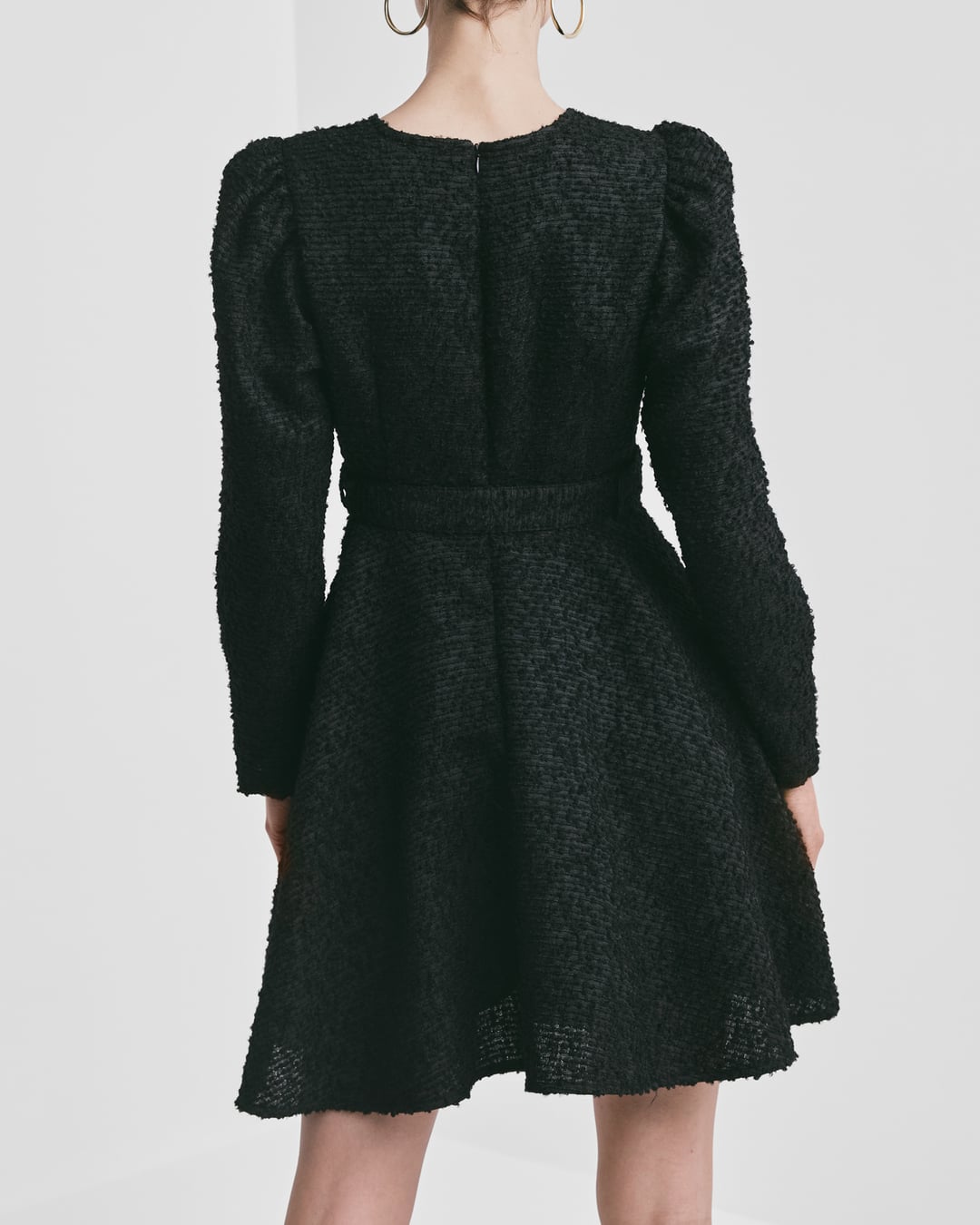 Boucle Belt Dress Black