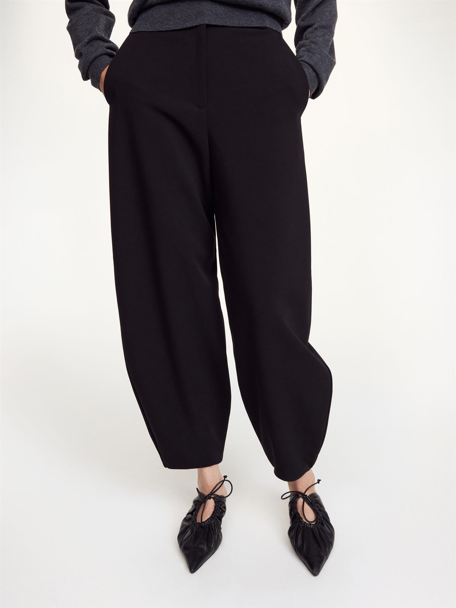 CARLIEN Polyester Viscose Trousers Black