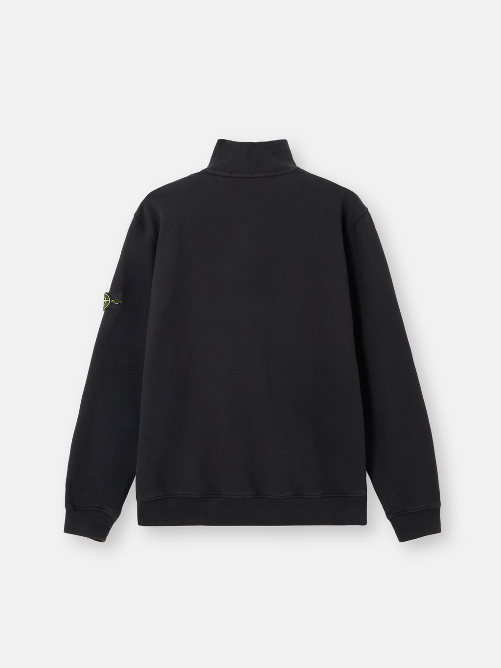 HALF ZIP BRUSHED ORGANIC COTTON SWEATSHIRT BLACK