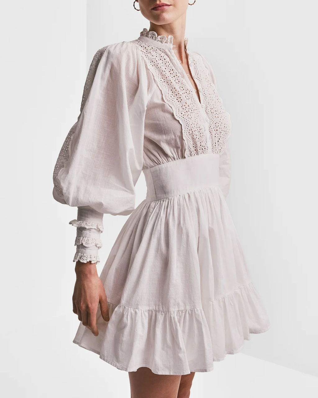 Cotton Slub Mini Dress White