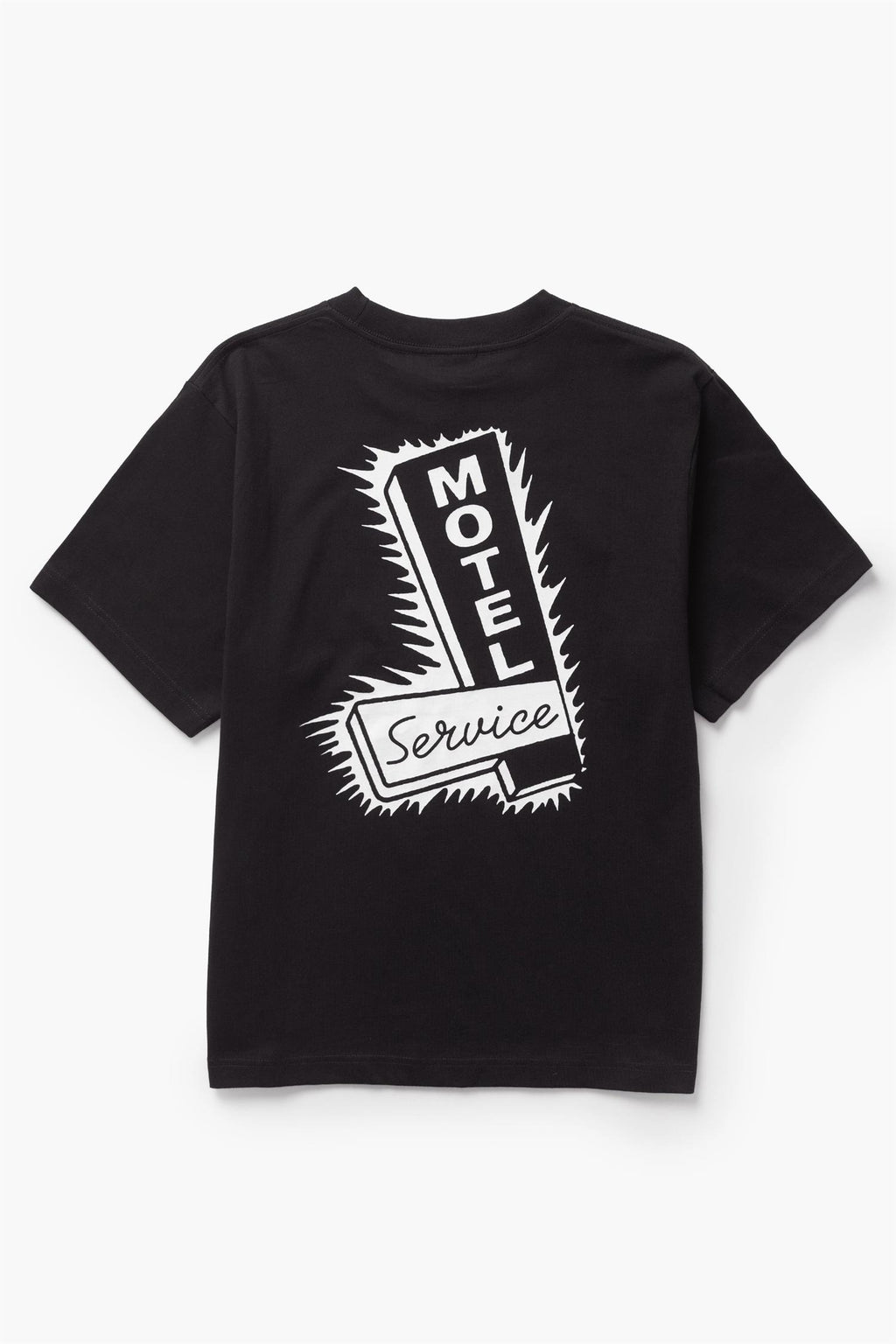 Motel Chest and Back Print T-shirt Black