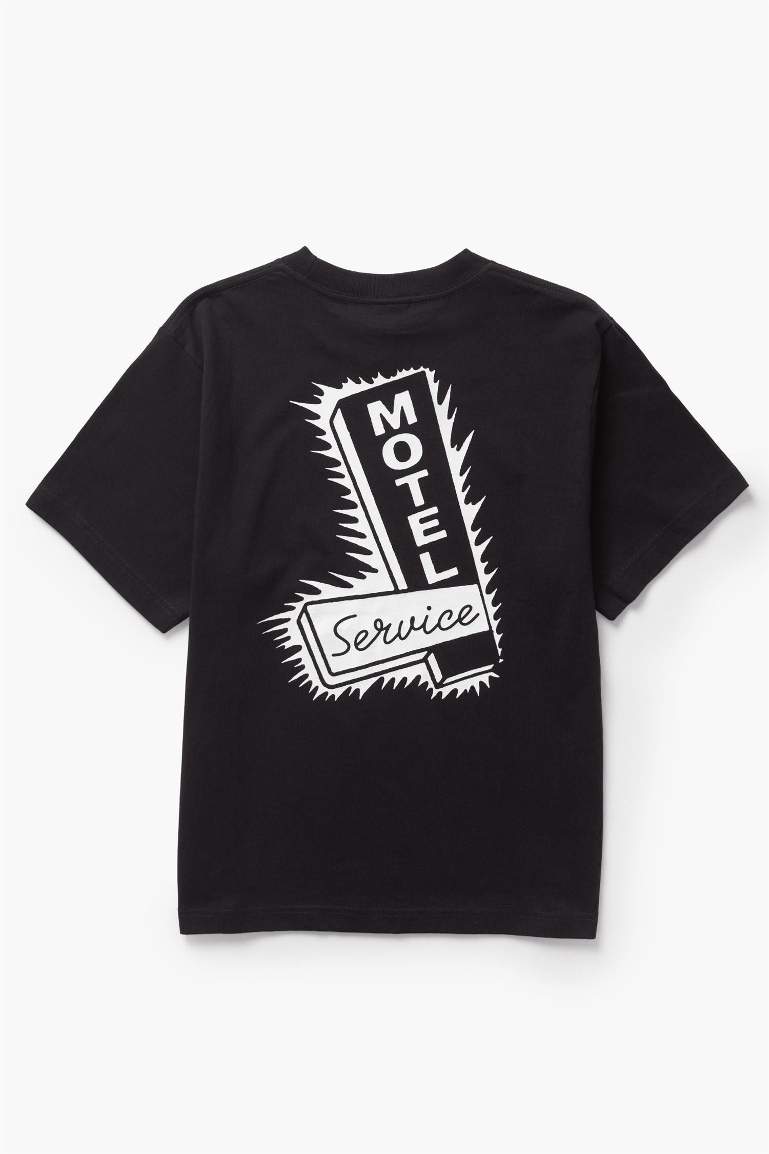 Motel Chest and Back Print T-shirt Black