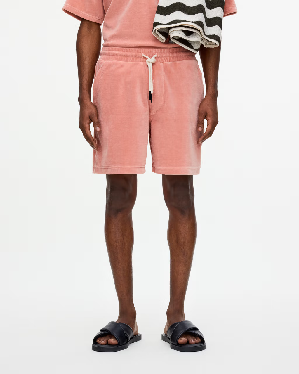 Cameo Velour Shorts Peach pink