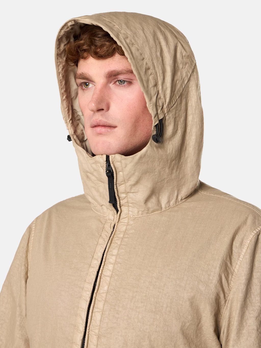 ORGANIC-LOOK NYLON PANAMA-TC JACKET DESERT