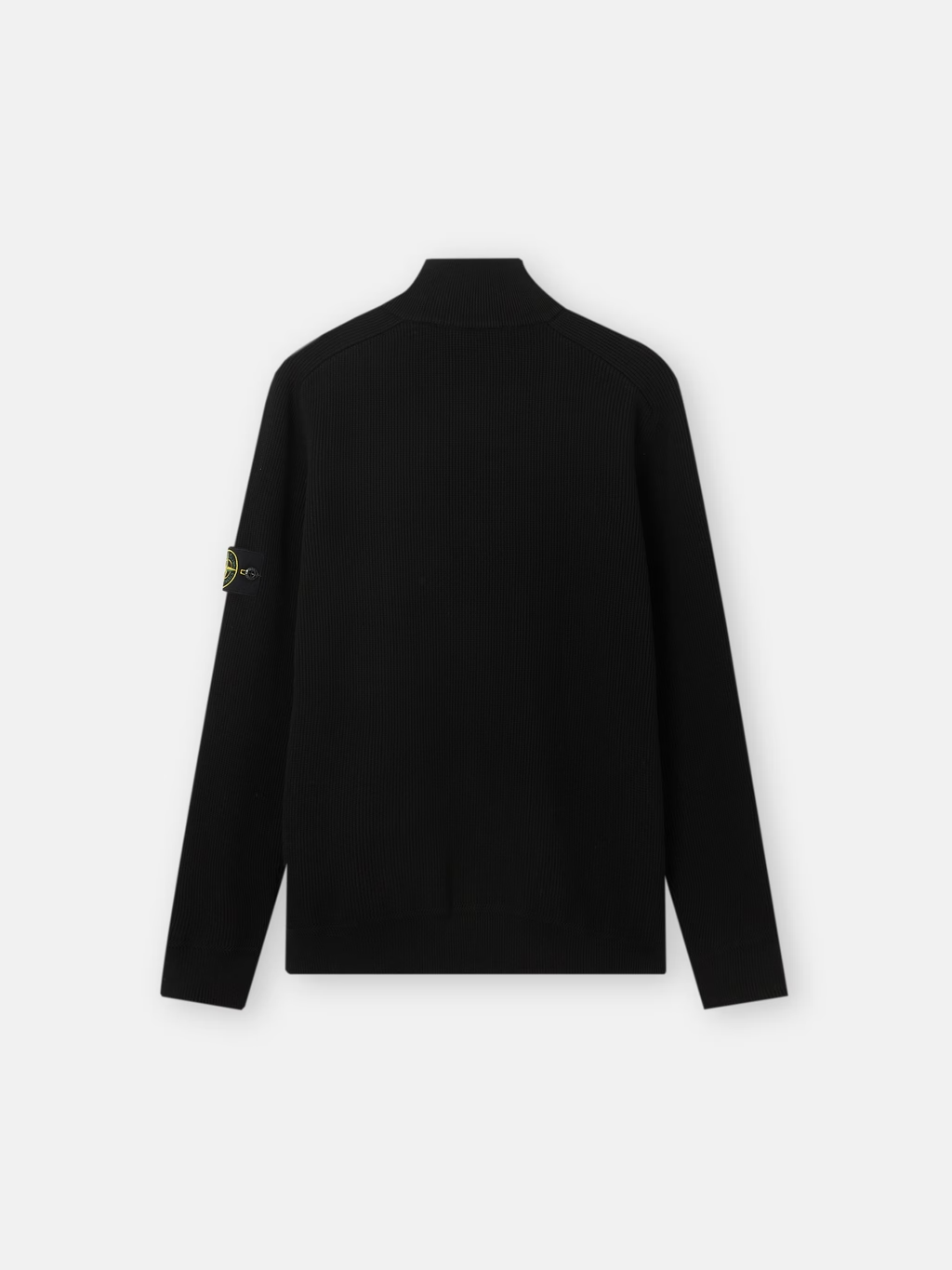 RIBBED ORGANIC COTTON Half-zip Sweater Black
