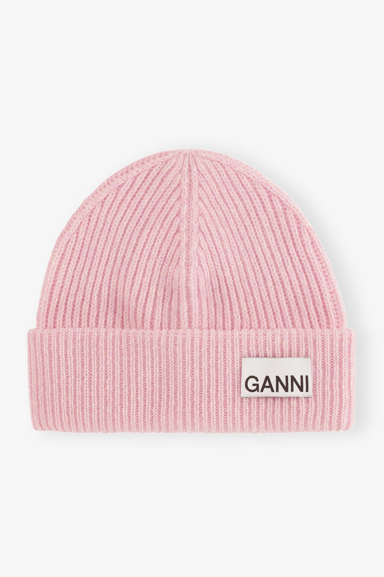 Ribbed Wool Blend Beanie Mauve Chalk