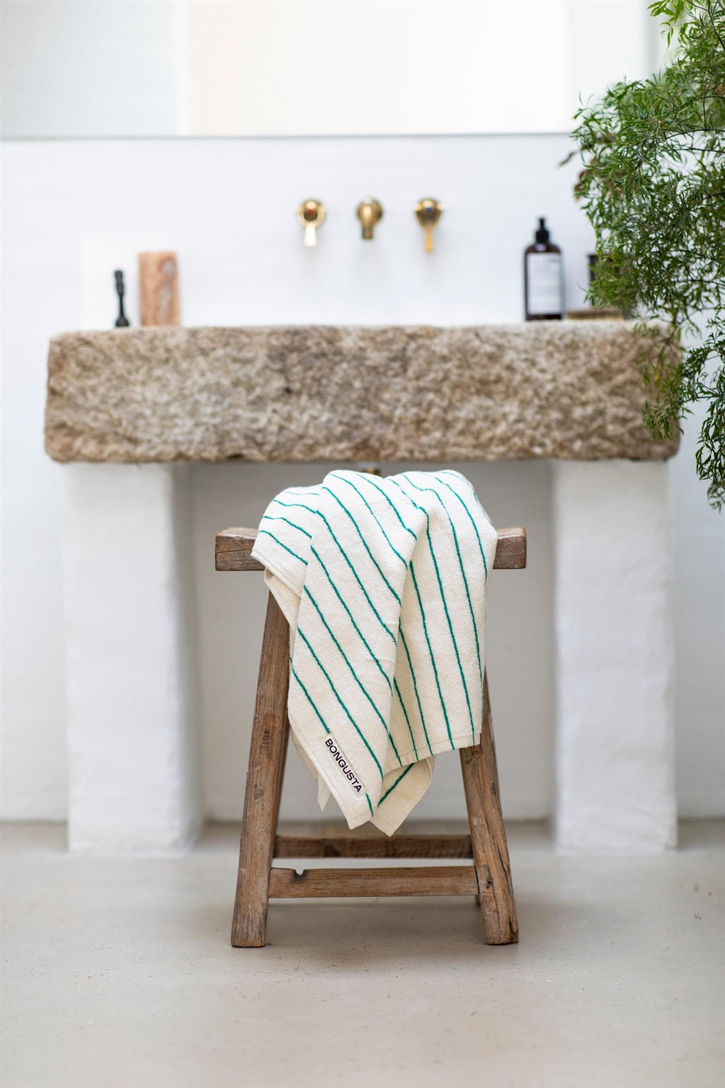 NARAM BATH TOWEL 70x140cm pure white/grass