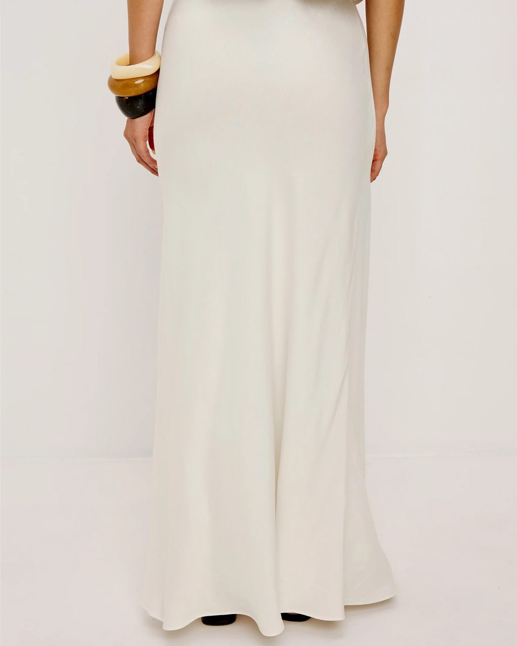 ROMINA VISCOSE/LINEN SKIRT IVORY