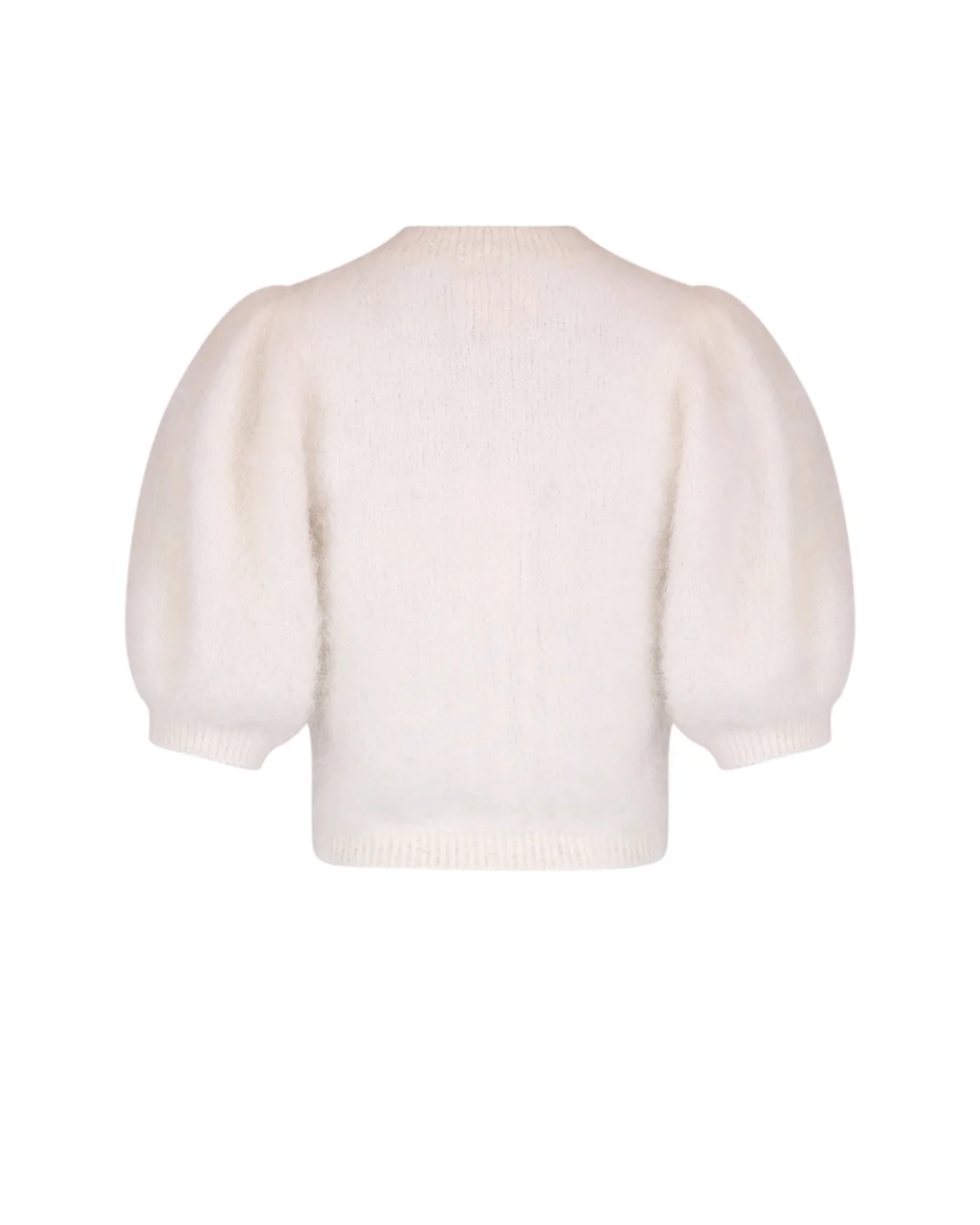 Hairy Knit Puffed Jacket Off White