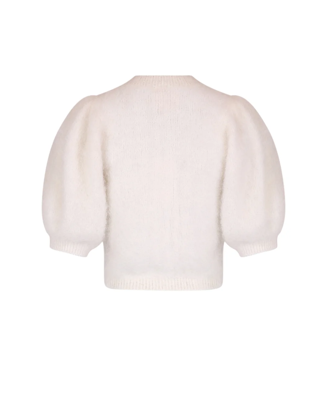 Hairy Knit Puffed Jacket Off White