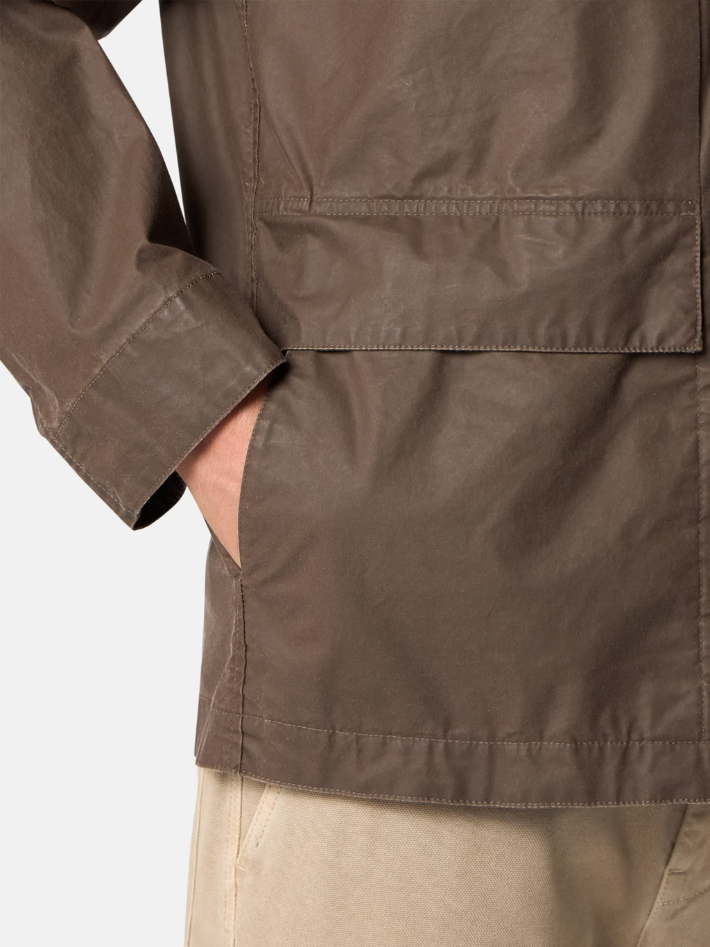 WAXED COTTON FIELD JACKET UMBER