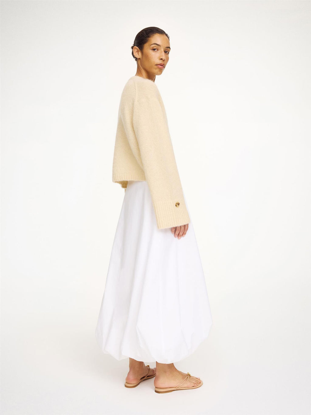 CIERROU Soft Wool Mohair Cardigan Vanilla Cream