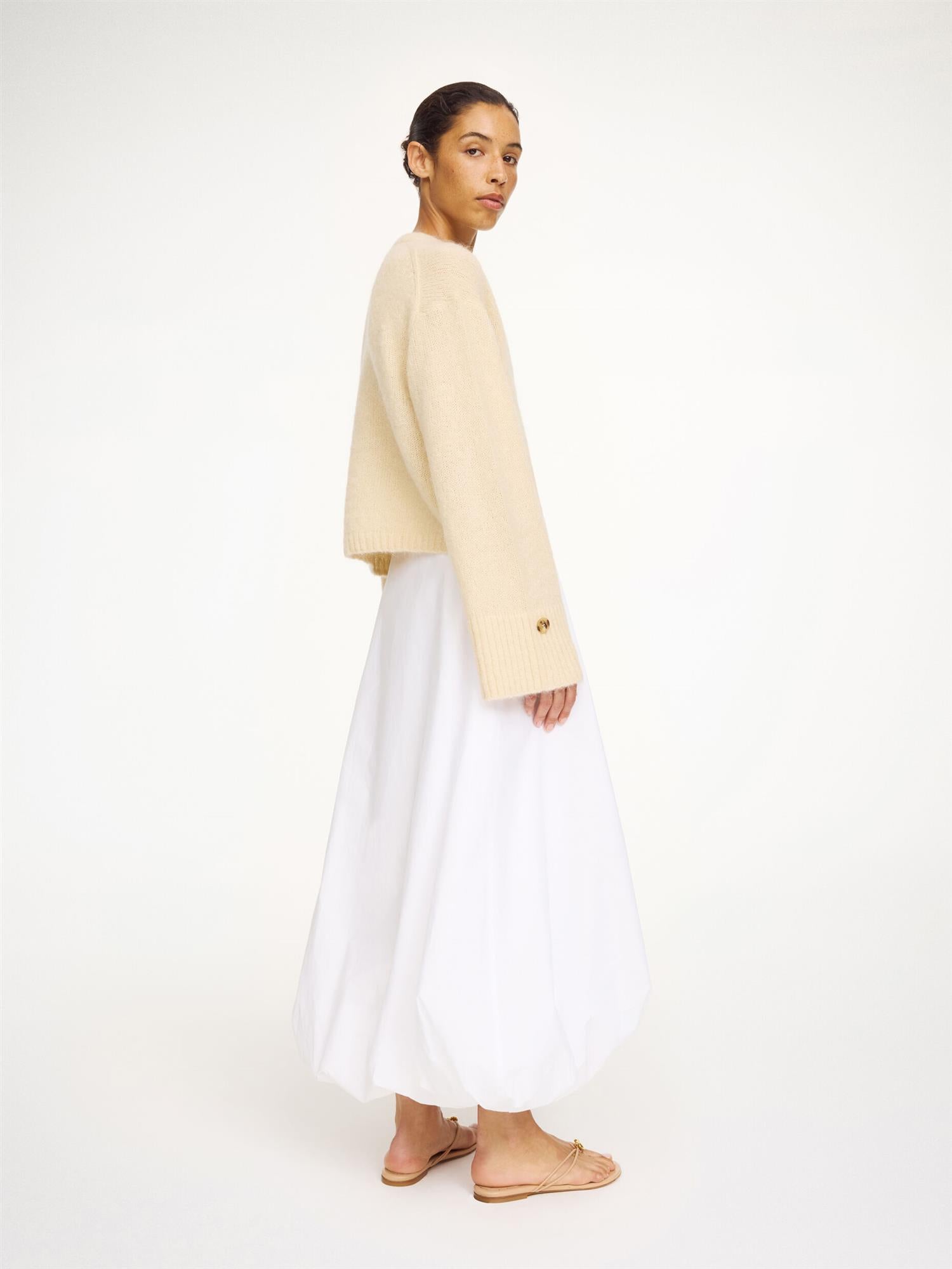 CIERROU Soft Wool Mohair Cardigan Vanilla Cream