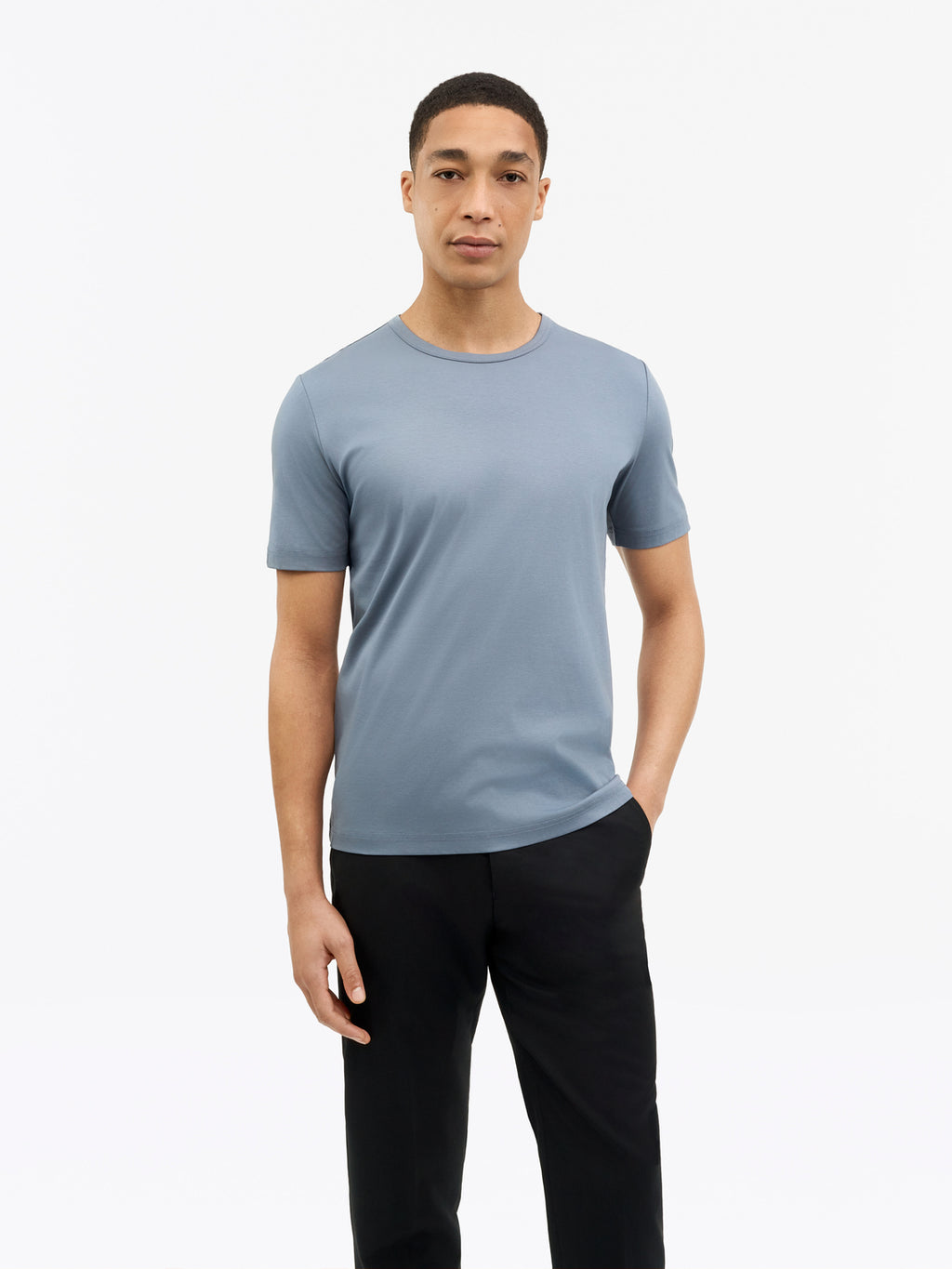 Olaf Mercerized Cotton T-shirt Light Blue