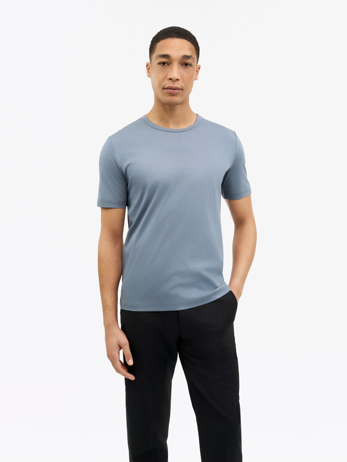 Olaf Mercerized Cotton T-shirt Light Blue