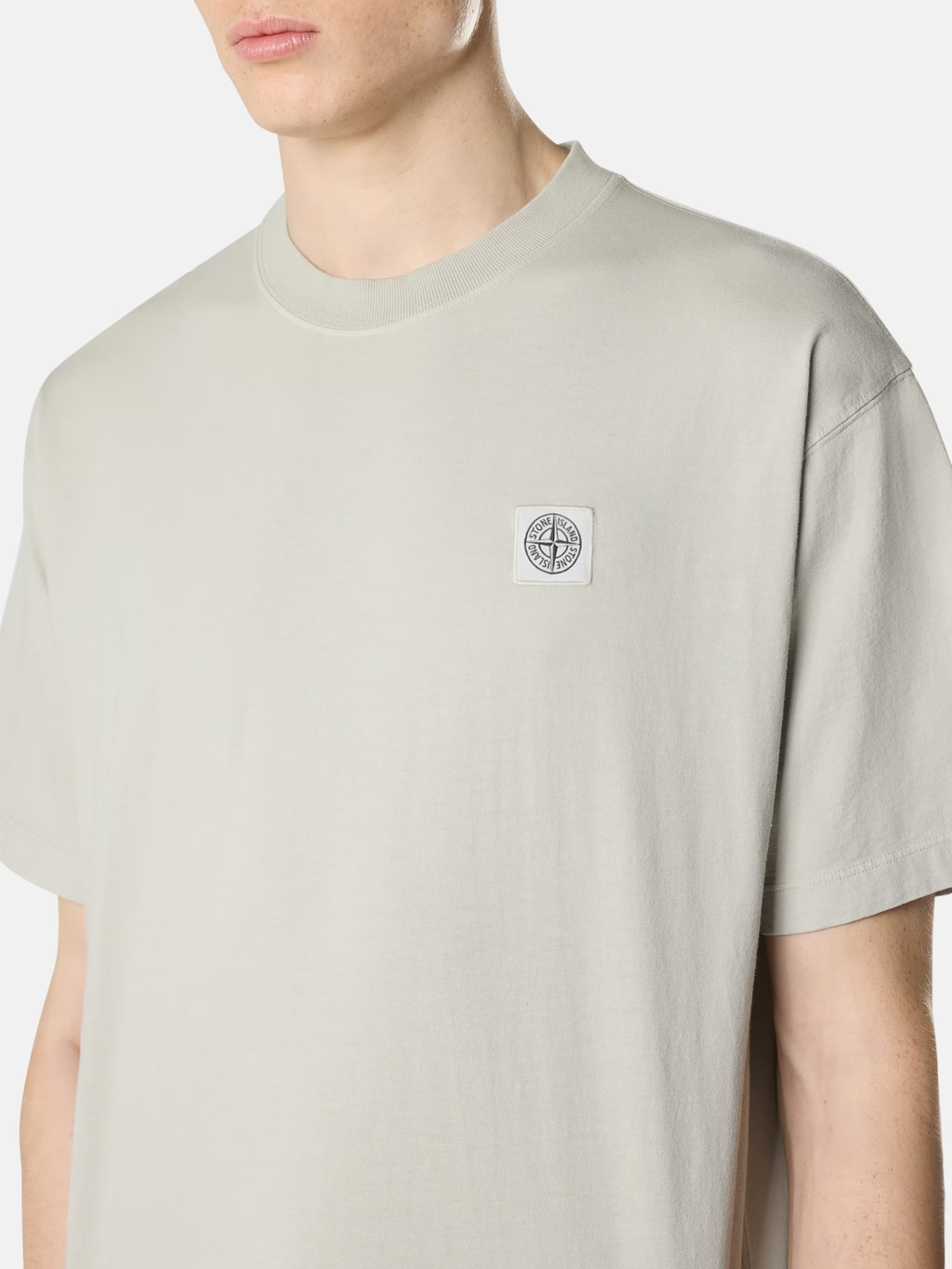 COMBED ORGANIC COTTON T-SHIRT PEARL GREY