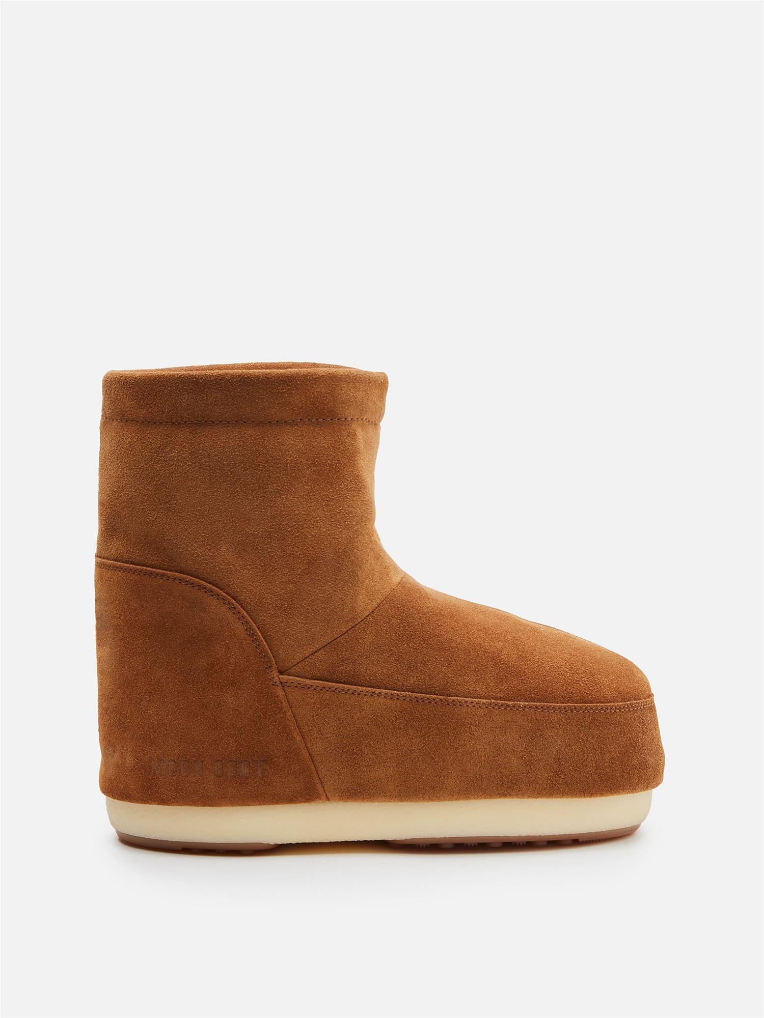 NO LACE SUEDE BOOTS Cognac