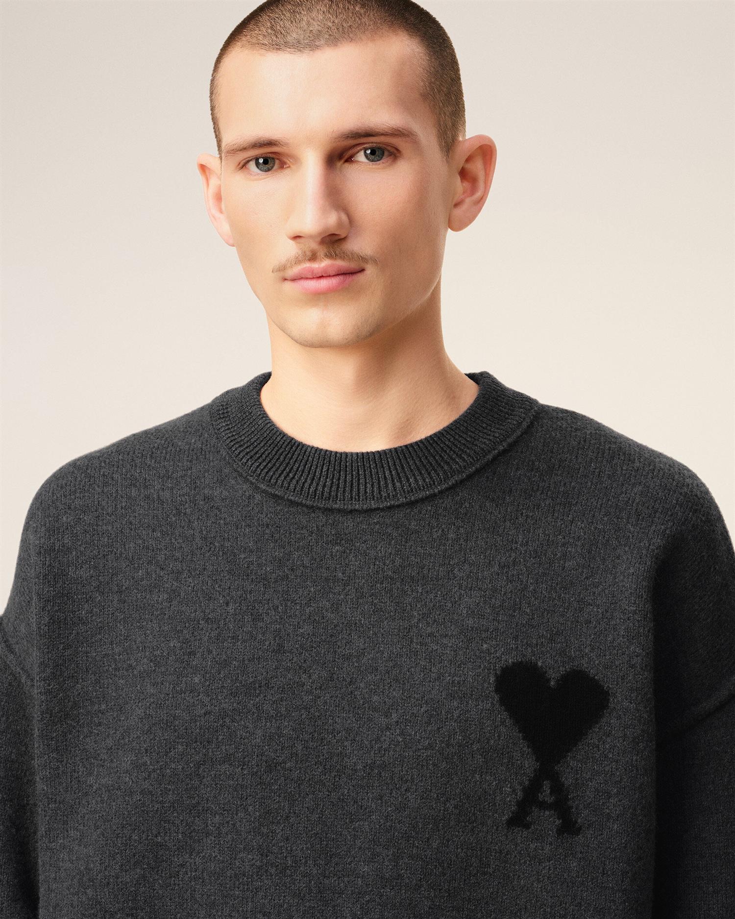 WOOL AMI DE COEUR SWEATER HEATHER GREY/BLACK
