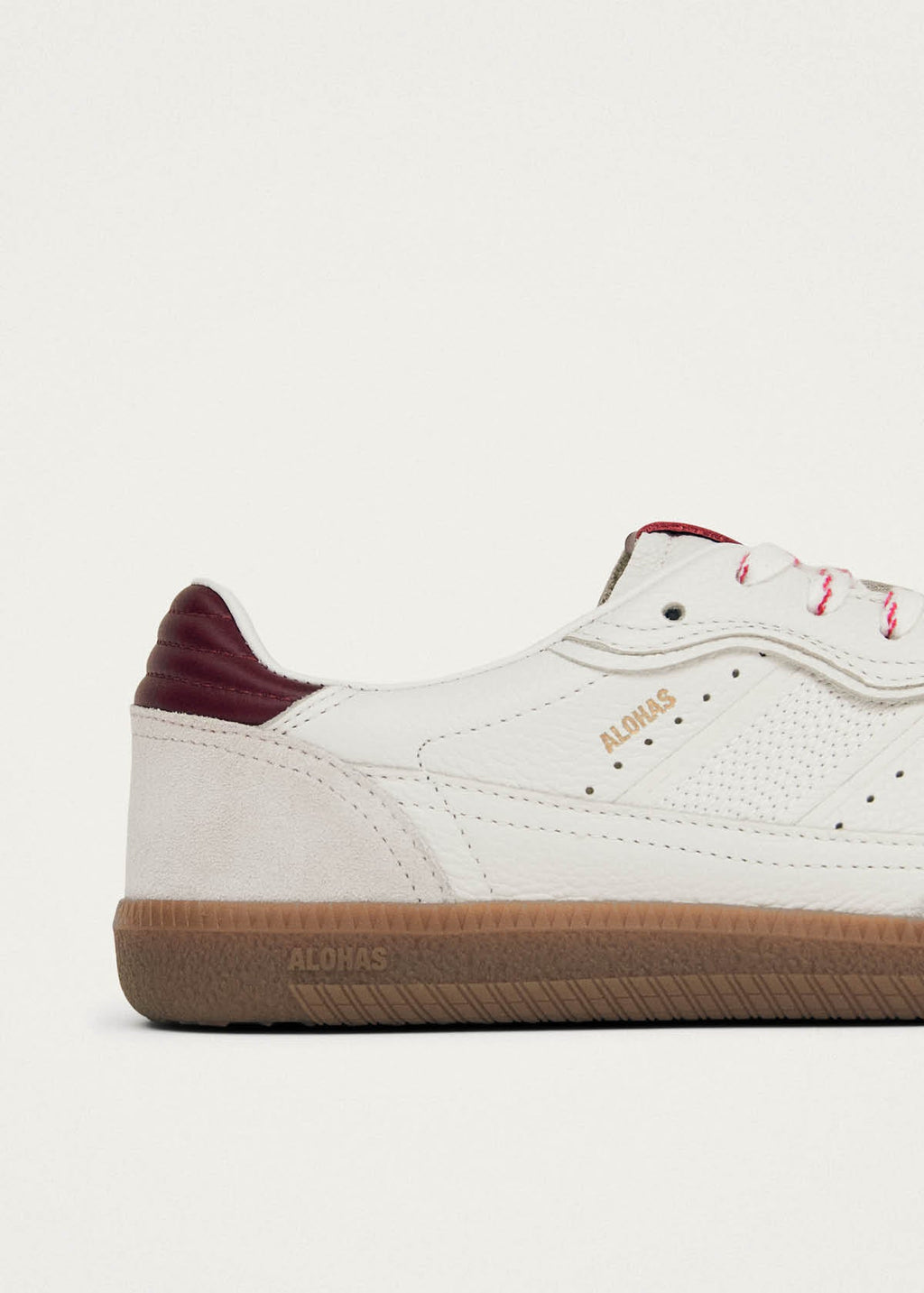 TB.490 Leather Sneakers Rife Grain White Burgundy