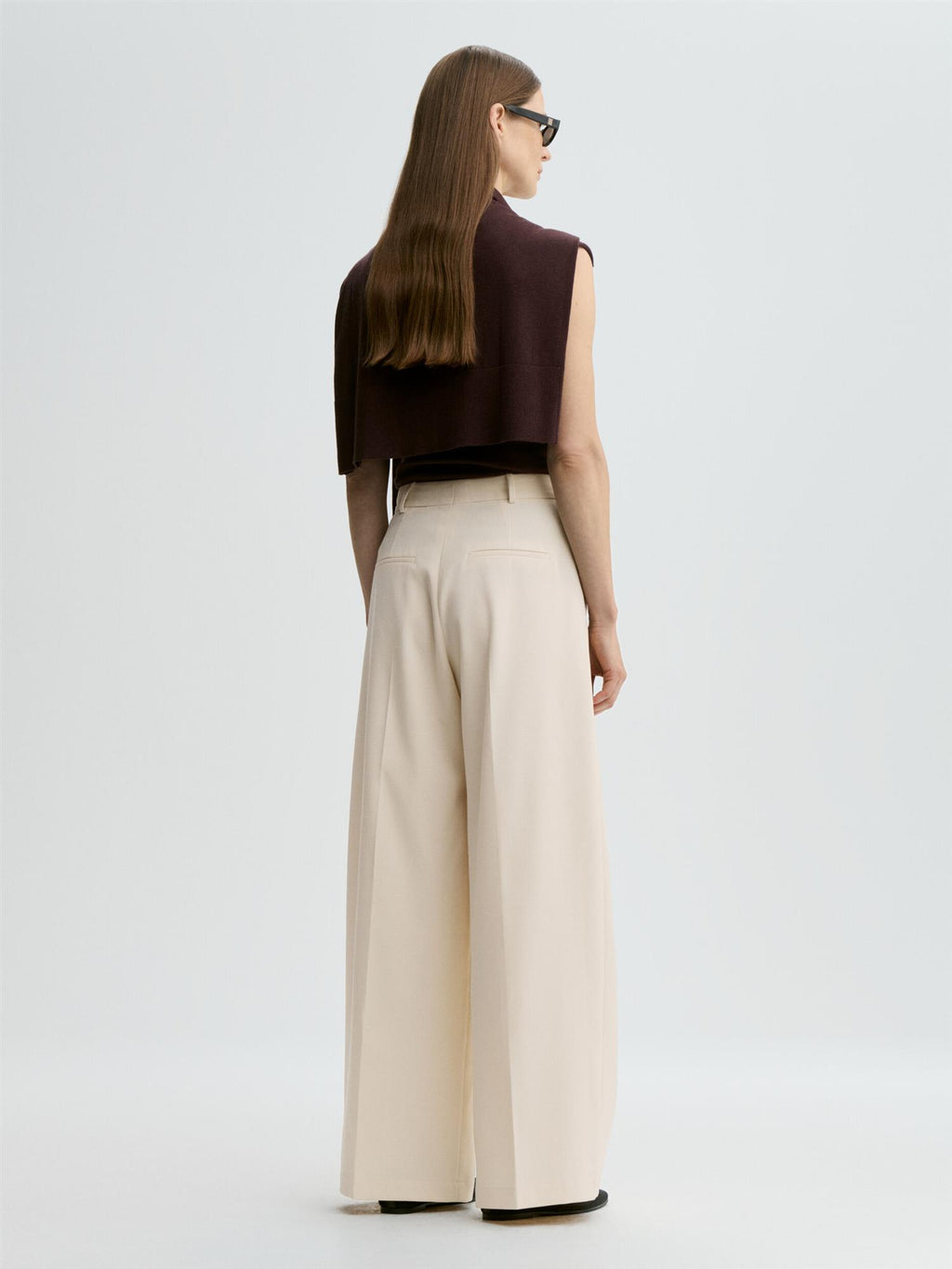 Taalia wide-leg trousers Soft White