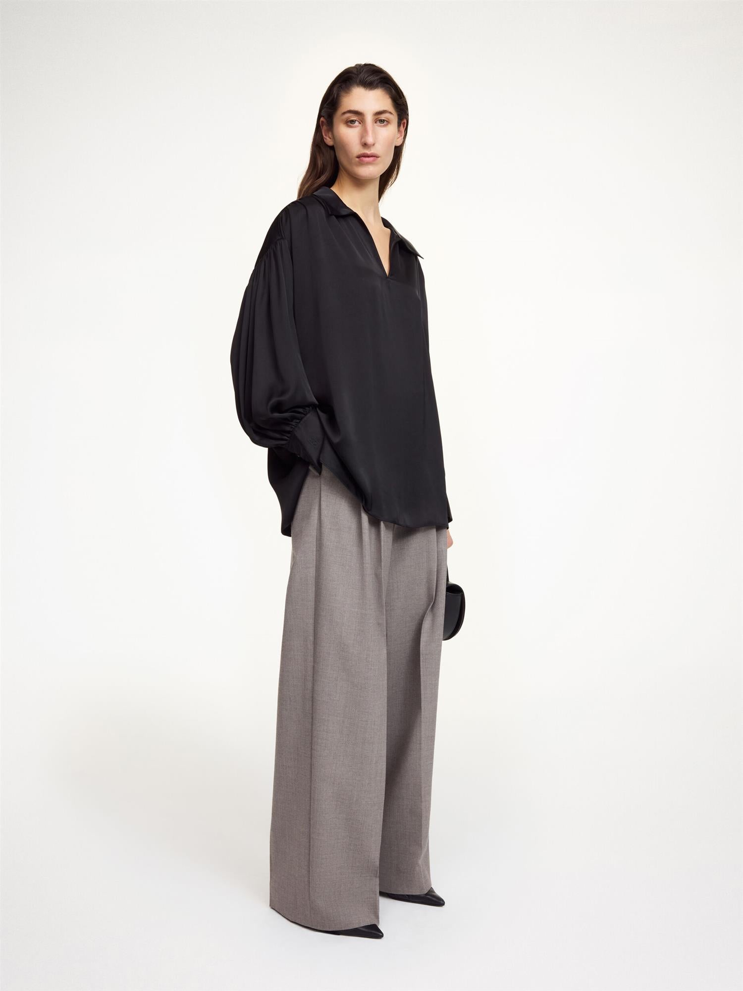 LEONORA SATIN Blouse Black
