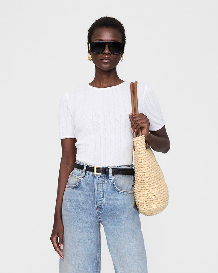 PIA pointelle T-SHIRT OFF WHITE