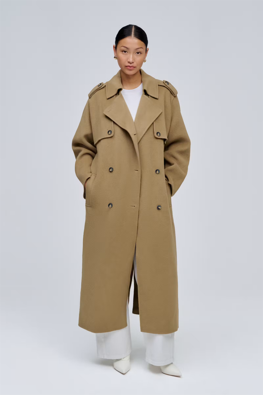 Camerona Long Wool Coat Dark Camel
