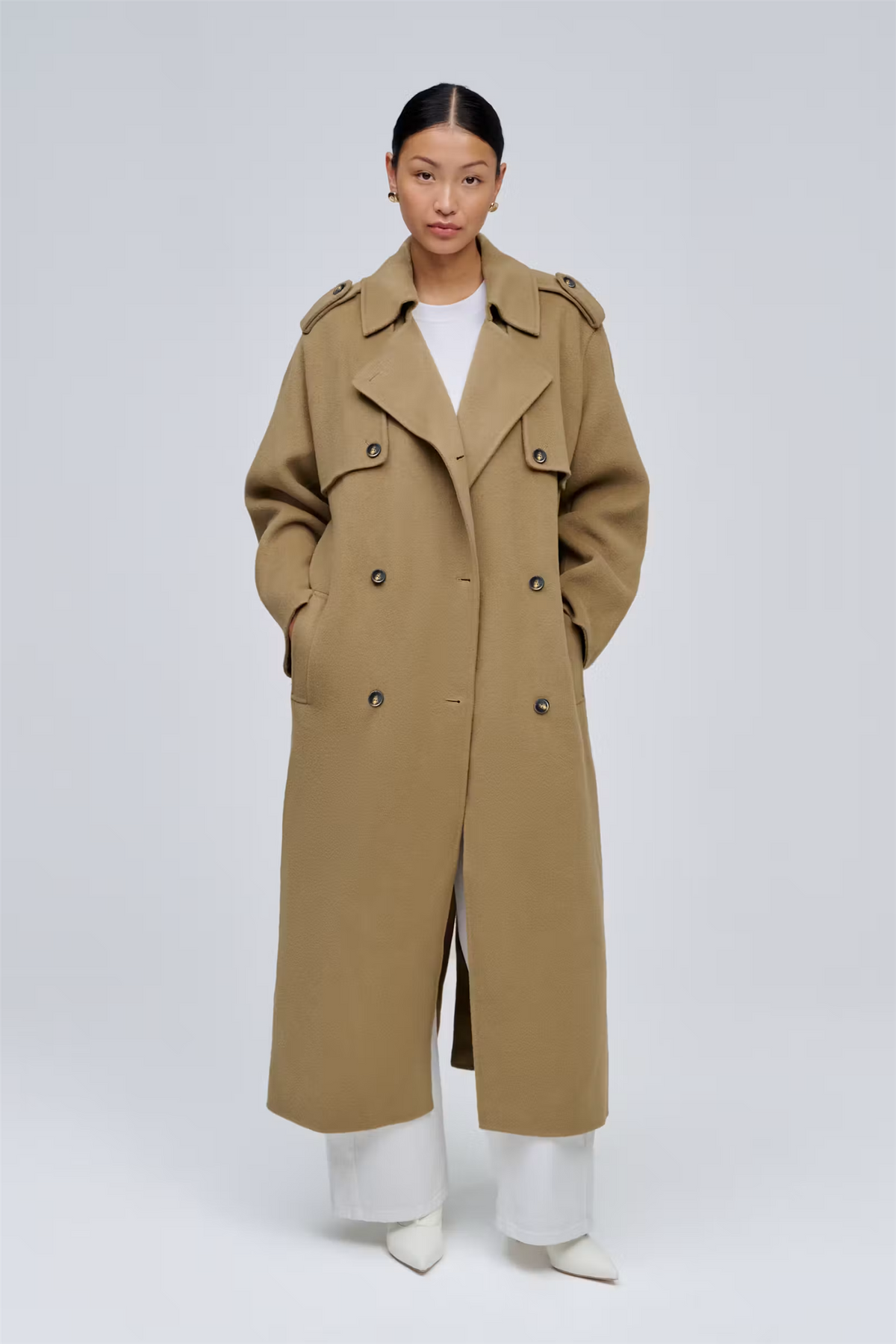 Camerona Long Wool Coat Dark Camel