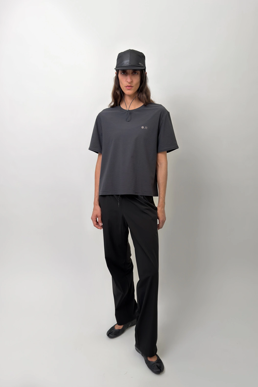 Side Striped Wide Pants Black