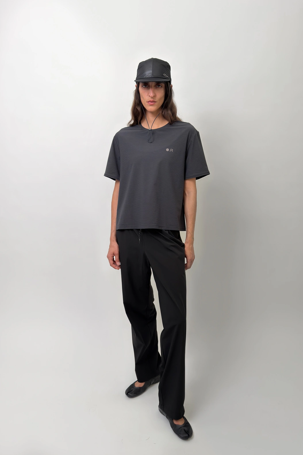 Side Striped Wide Pants Black