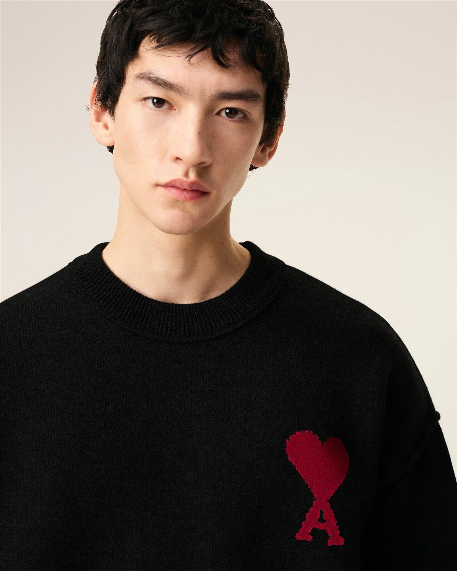 WOOL AMI DE COEUR SWEATER BLACK/RED