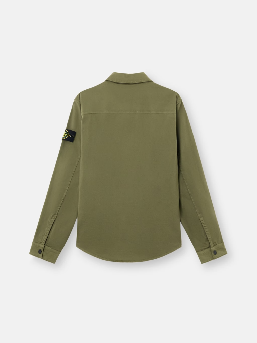 ORGANIC COTTON SATIN OVERSHIRT MILITARY GREEN