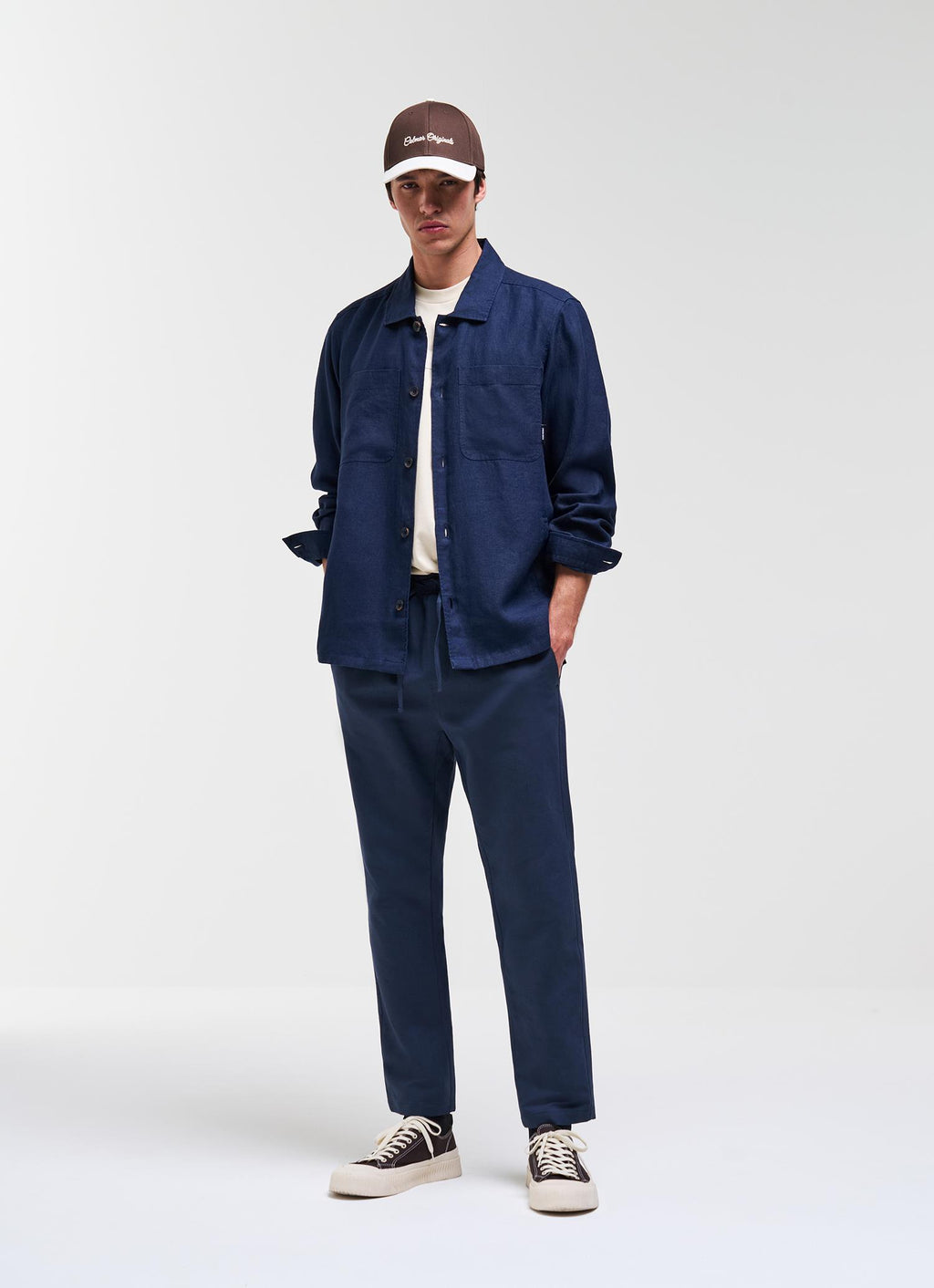 LINEN OVERSHIRT NAVY BLUE