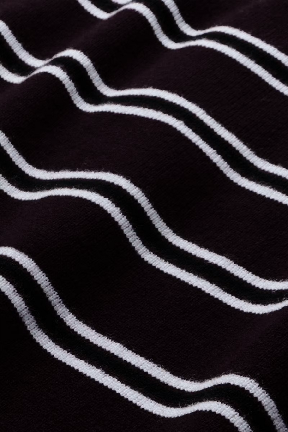 Farleigh Knitted Wool Polo Cocoa Stripe