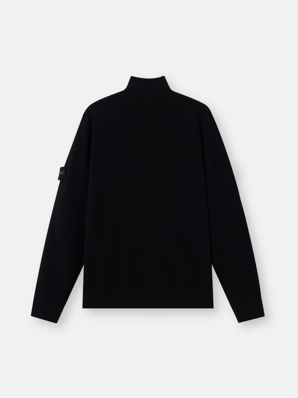 KNITTED GEELONG WOOL FULL-ZIP SWEATER BLACK