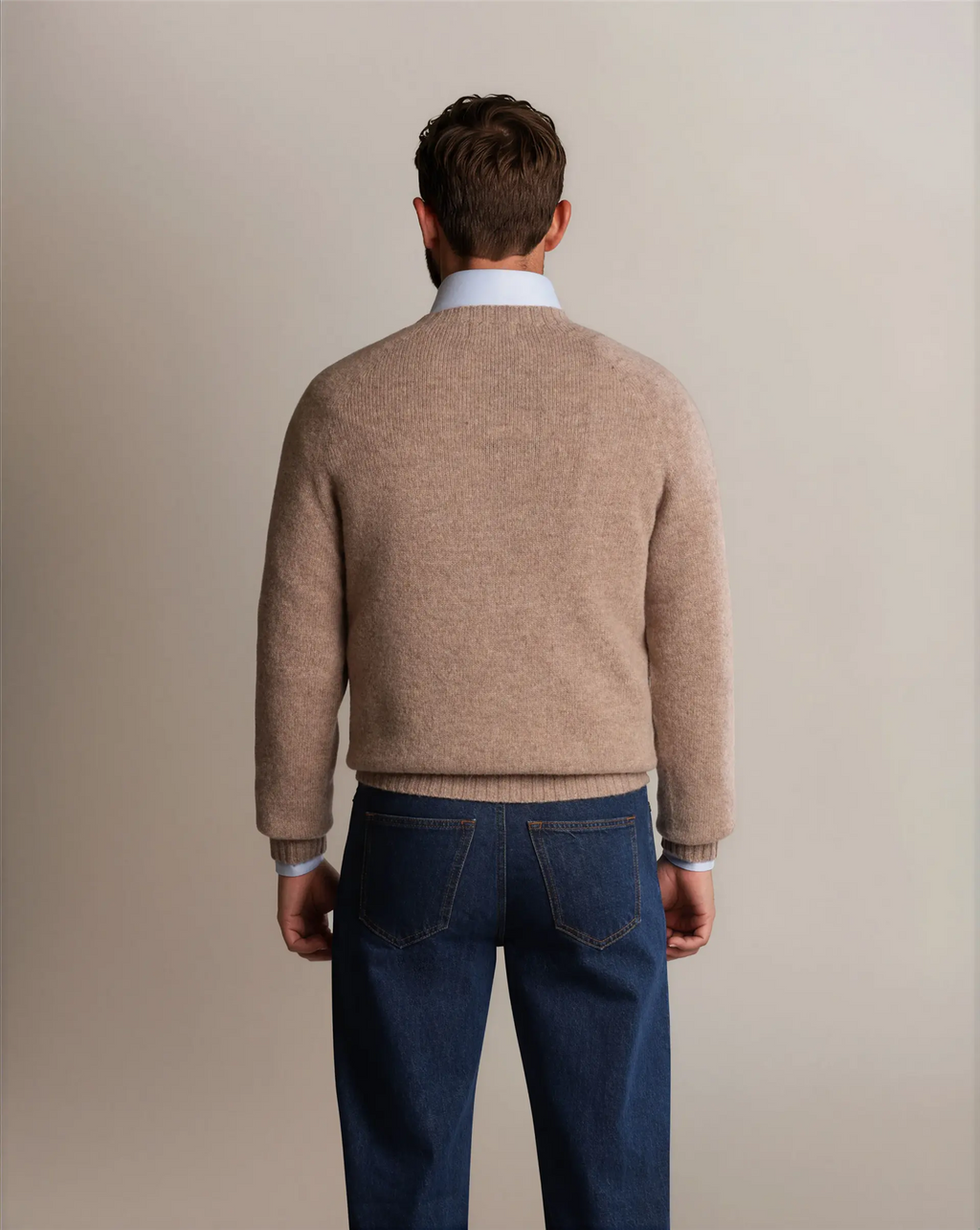 Shetland Wool Sweater Beige