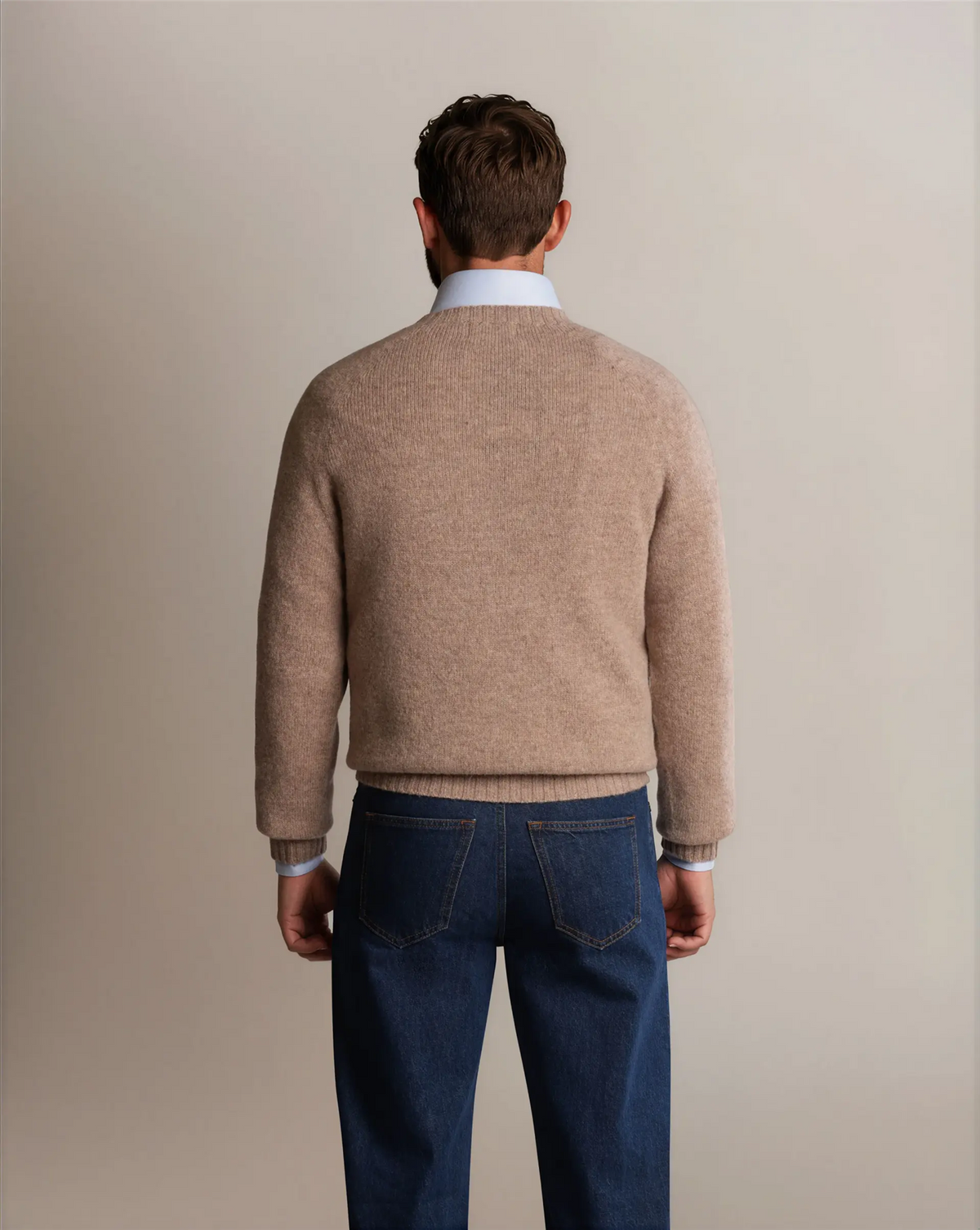 Shetland Wool Sweater Beige