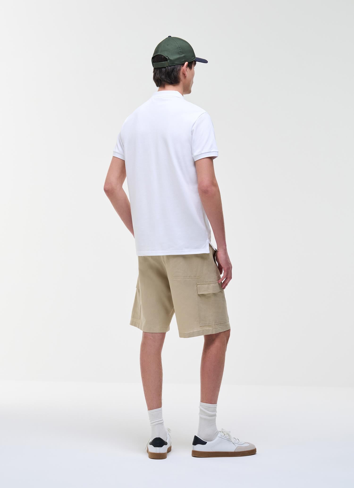 STRETCH Cotton PIQUÉ POLO T-shirt WHITE
