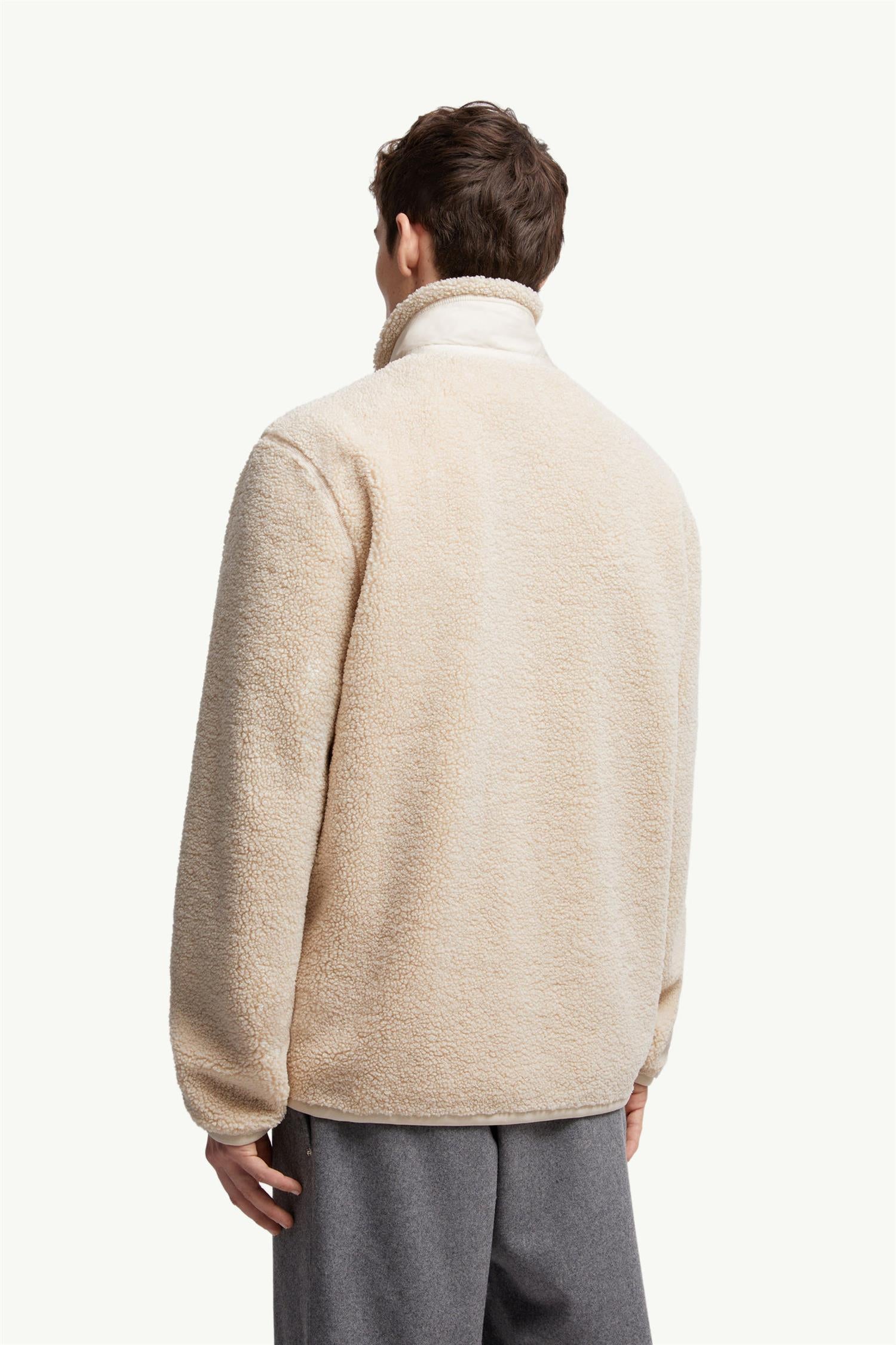 Teddy Fleece Zip-Up Jacket Light Beige