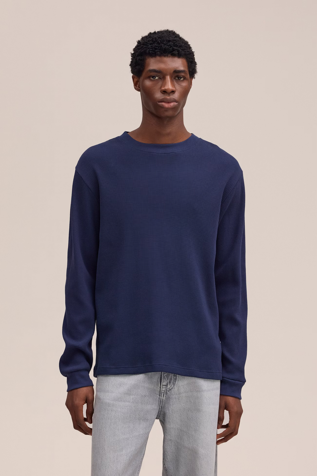 Jett Waffle knit Longsleeve 30035 Navy Blue