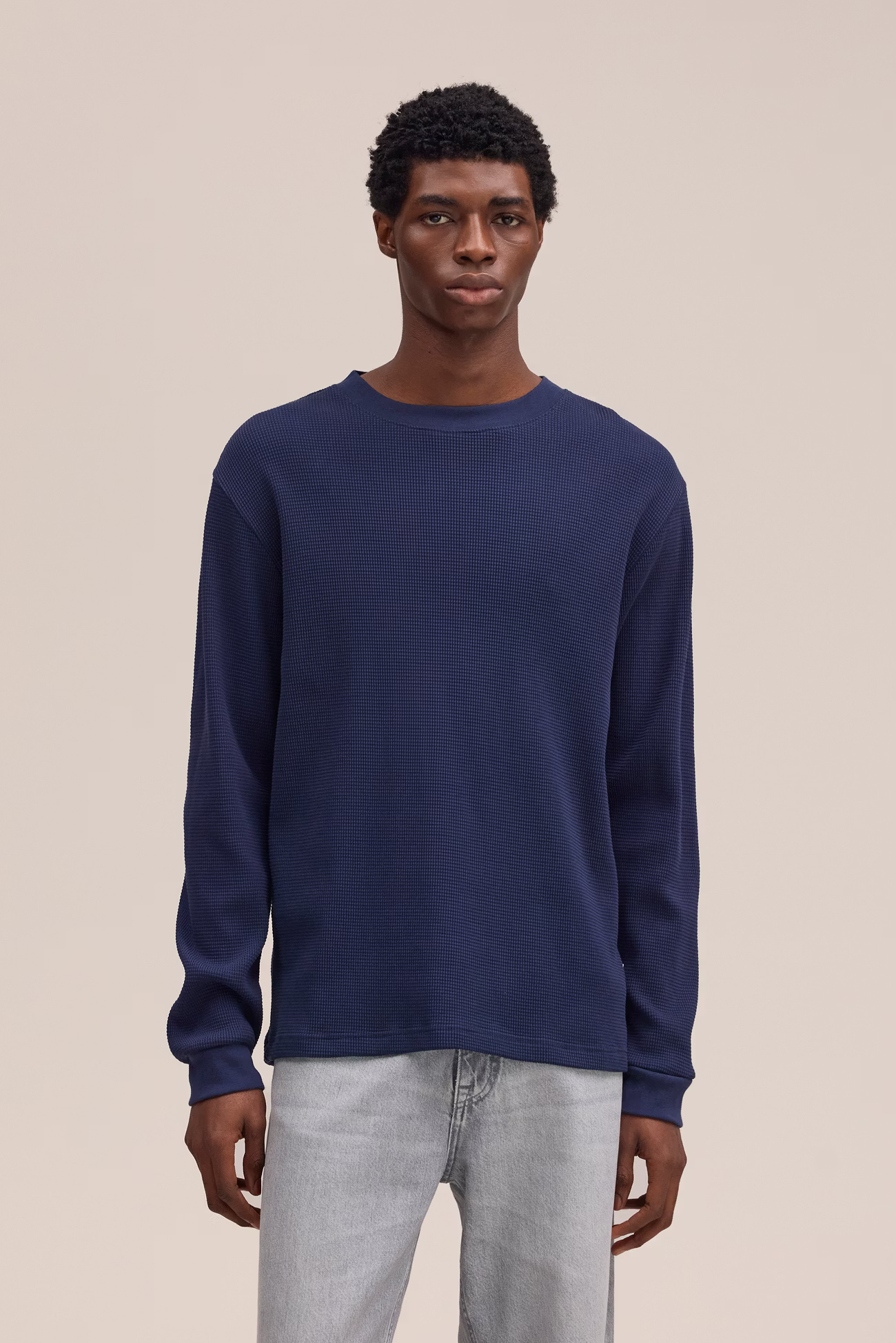 Jett Waffle knit Longsleeve 30035 Navy Blue