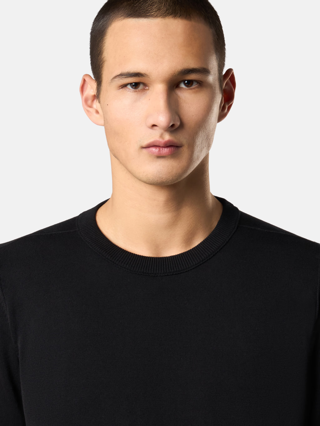KNITTED ORGANIC COTTON SWEATER BLACK