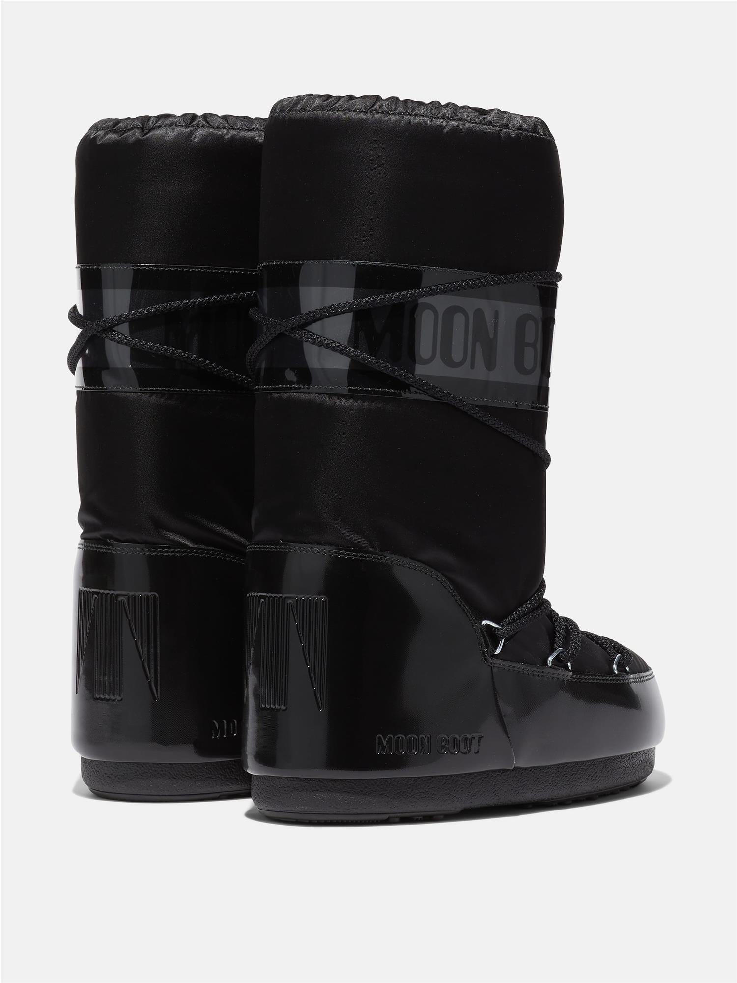 ICON GLANCE BOOTS BLACK SATIN