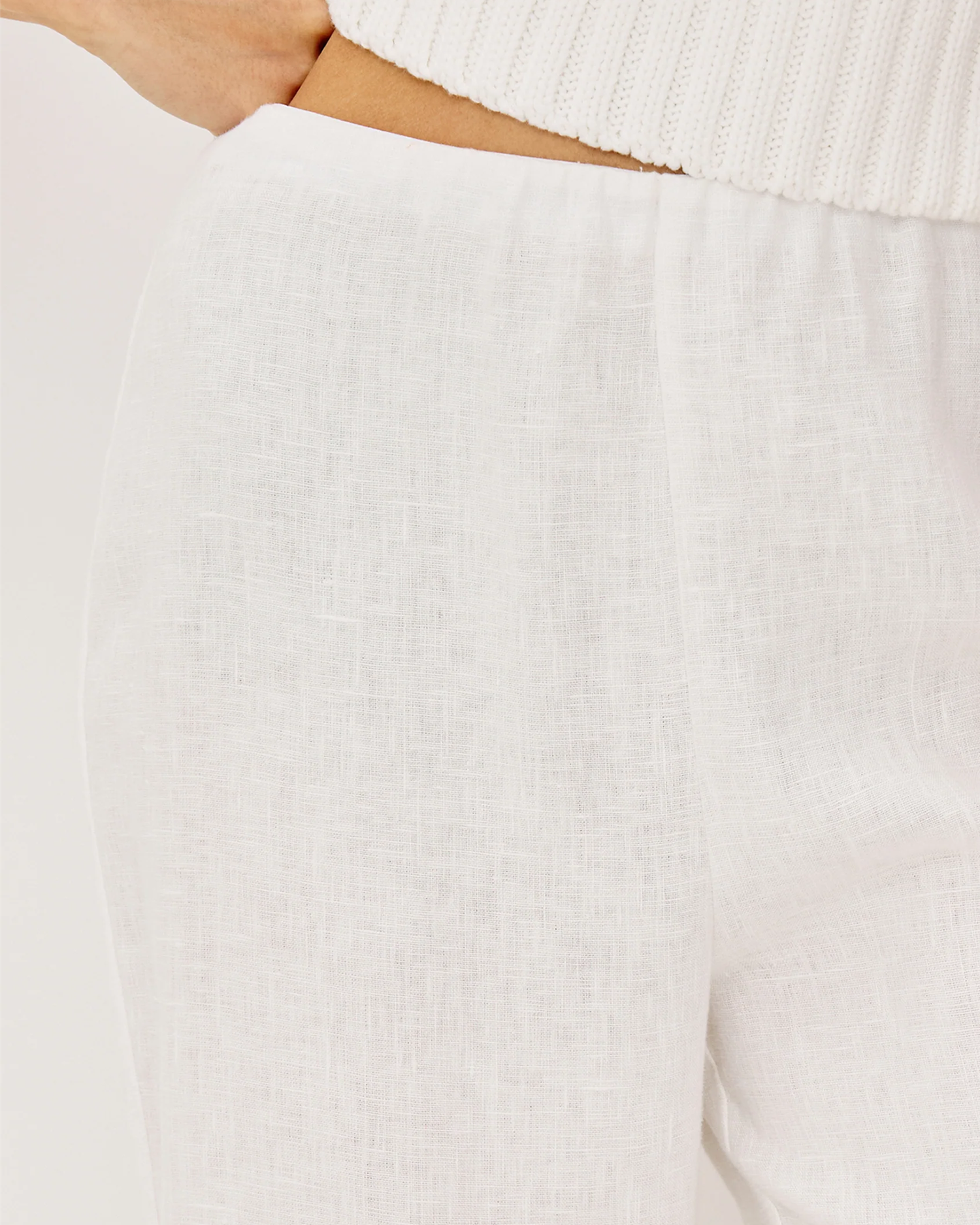 ANDRINE LINEN PANTS WHITE