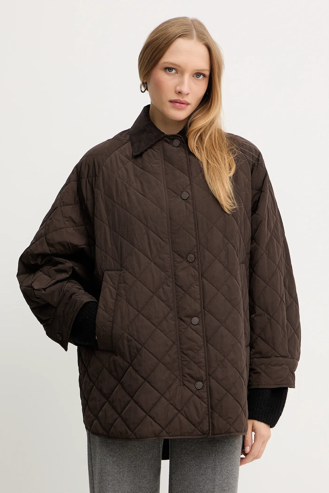 PEPATO Water-repellent taffeta jacket Brown